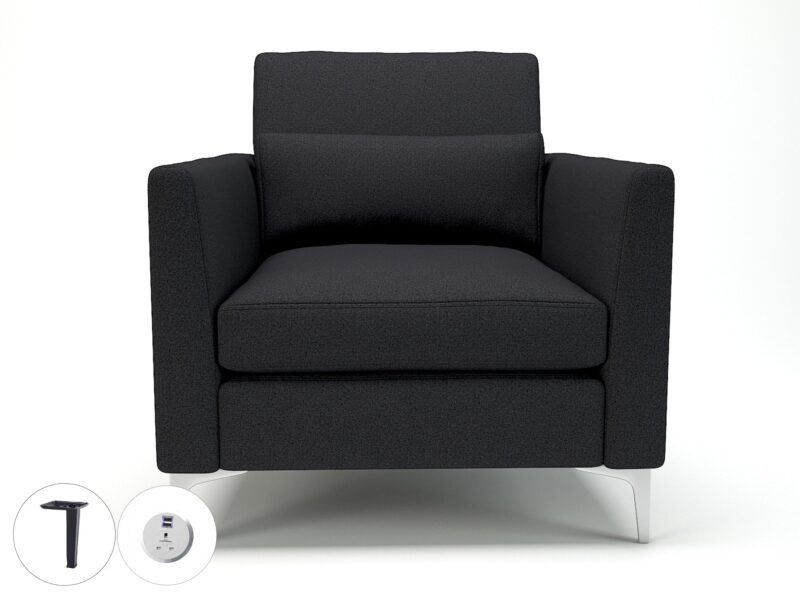 Roselle 90cm Wide Armchair in Warwick Dolly Fabric with Socket - Image 17