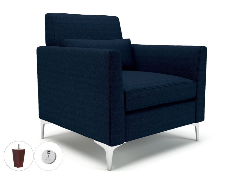 Roselle 90cm Wide Armchair in Camira Era Fabric with Socket - Image 31