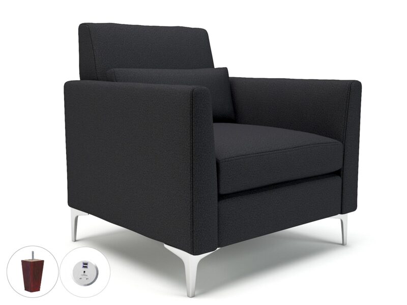 Roselle 90cm Wide Armchair in Warwick Dolly Fabric with Socket - Image 19