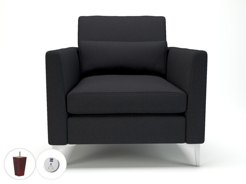 Roselle 90cm Wide Armchair in Warwick Dolly Fabric with Socket - Image 20