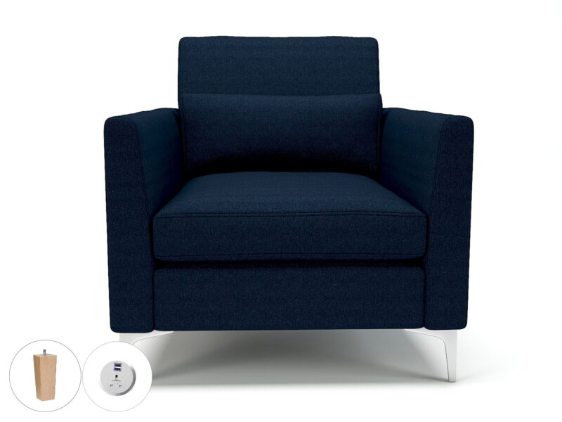 Roselle 90cm Wide Armchair in Camira Era Fabric with Socket - Image 35