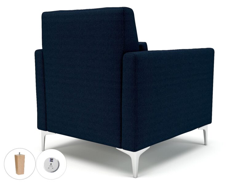 Roselle 90cm Wide Armchair in Camira Era Fabric with Socket - Image 36