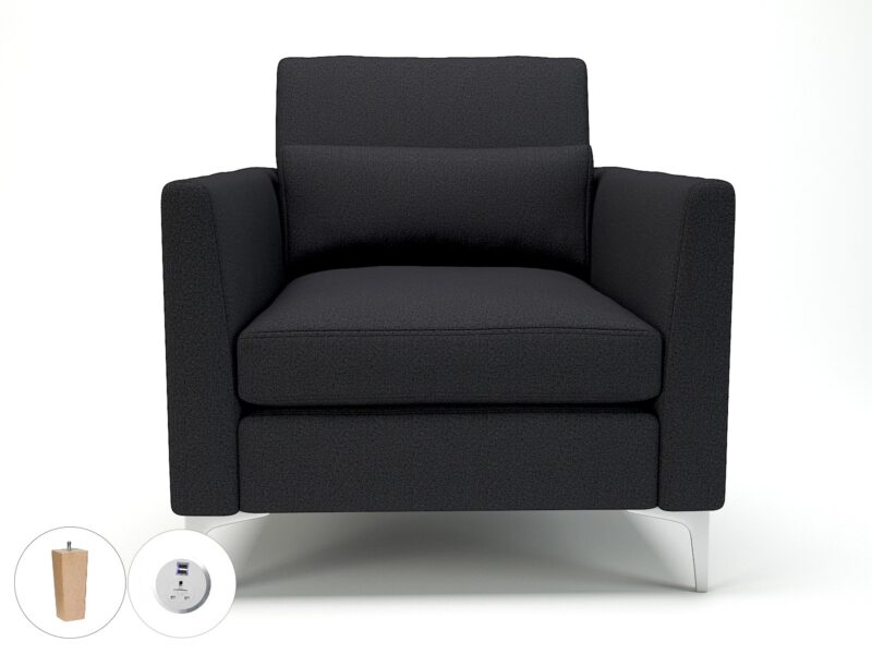 Roselle 90cm Wide Armchair in Warwick Dolly Fabric with Socket - Image 23