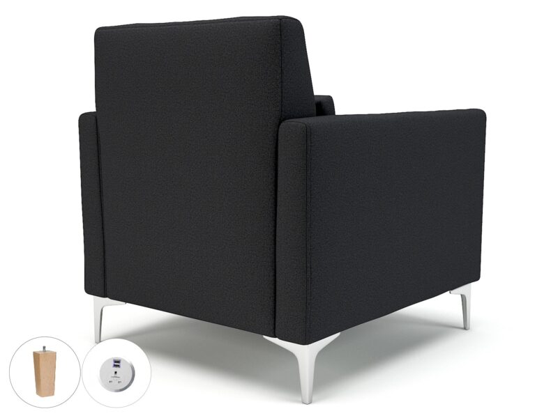 Roselle 90cm Wide Armchair in Warwick Dolly Fabric with Socket - Image 24