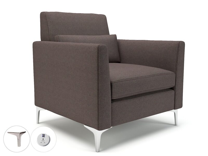Roselle 90cm Wide Armchair in Camira Era Fabric with Socket - Image 37