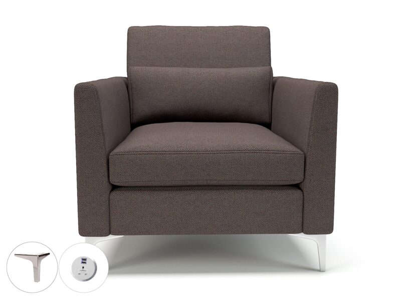 Roselle 90cm Wide Armchair in Camira Era Fabric with Socket - Image 38