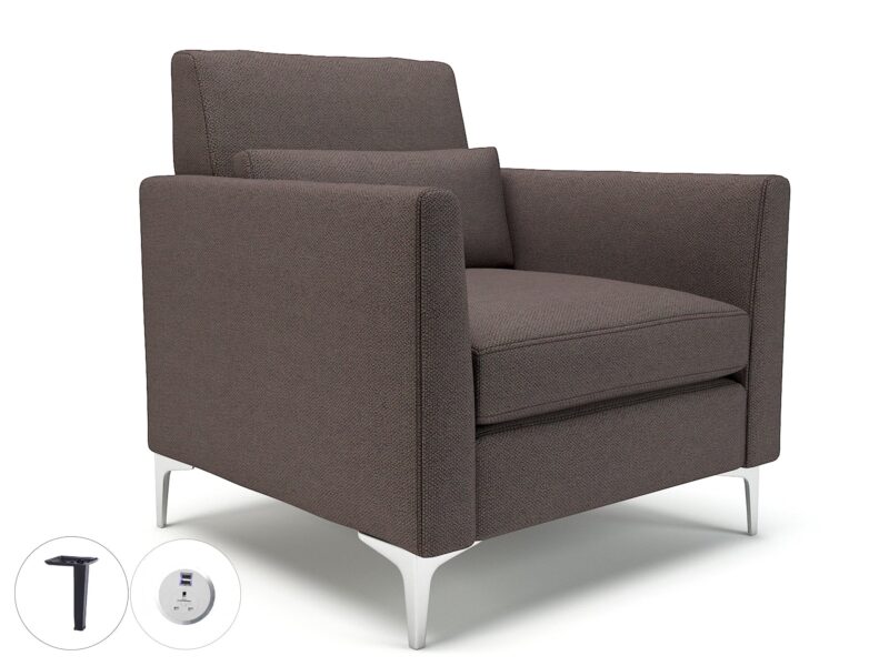 Roselle 90cm Wide Armchair in Camira Era Fabric with Socket - Image 40