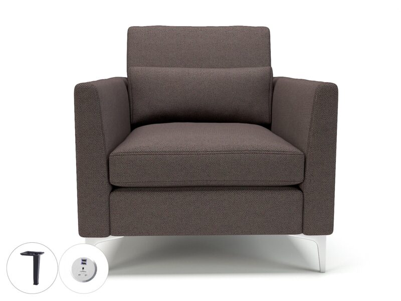 Roselle 90cm Wide Armchair in Camira Era Fabric with Socket - Image 41