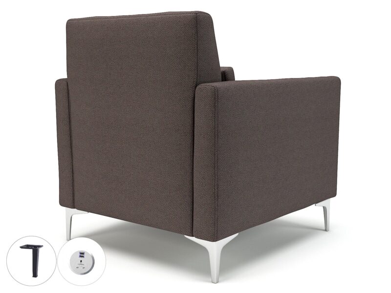 Roselle 90cm Wide Armchair in Camira Era Fabric with Socket - Image 42