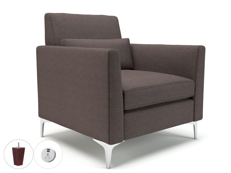Roselle 90cm Wide Armchair in Camira Era Fabric with Socket - Image 43