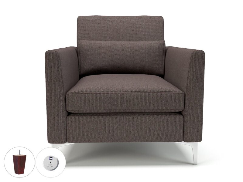 Roselle 90cm Wide Armchair in Camira Era Fabric with Socket - Image 44