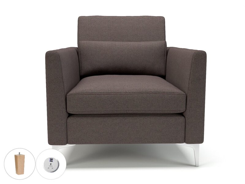 Roselle 90cm Wide Armchair in Camira Era Fabric with Socket - Image 47