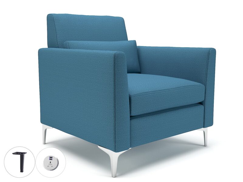 Roselle 90cm Wide Armchair in Warwick Dolly Fabric with Socket - Image 28