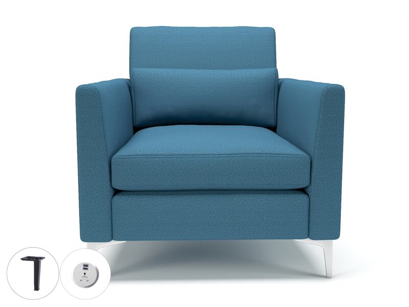 Roselle 90cm Wide Armchair in Warwick Dolly Fabric with Socket - Image 29