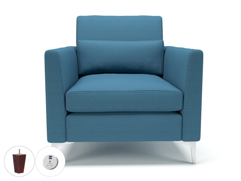 Roselle 90cm Wide Armchair in Warwick Dolly Fabric with Socket - Image 32