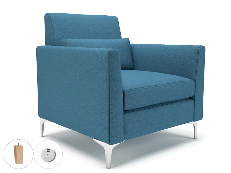 Roselle 90cm Wide Armchair in Warwick Dolly Fabric with Socket - Image 34