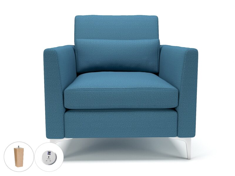 Roselle 90cm Wide Armchair in Warwick Dolly Fabric with Socket - Image 35