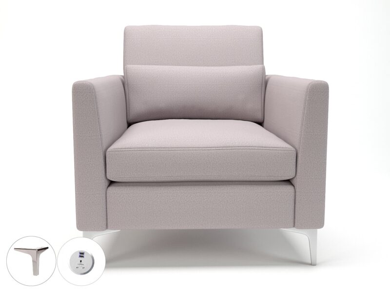 Roselle 90cm Wide Armchair in Warwick Dolly Fabric with Socket - Image 38