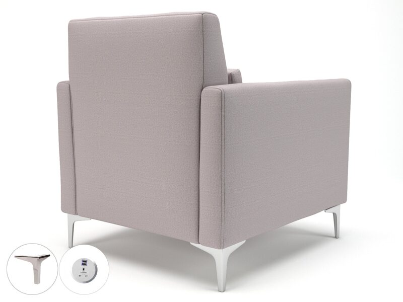 Roselle 90cm Wide Armchair in Warwick Dolly Fabric with Socket - Image 39