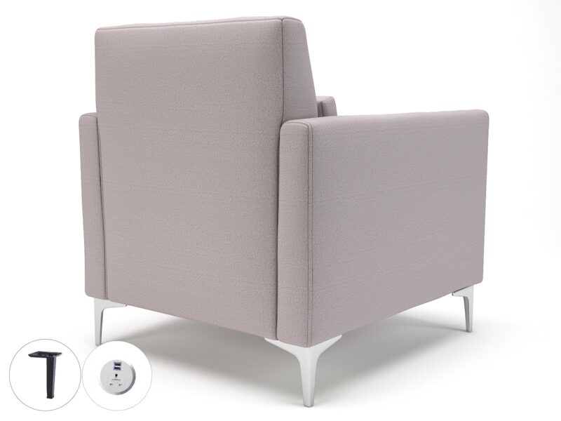 Roselle 90cm Wide Armchair in Warwick Dolly Fabric with Socket - Image 42
