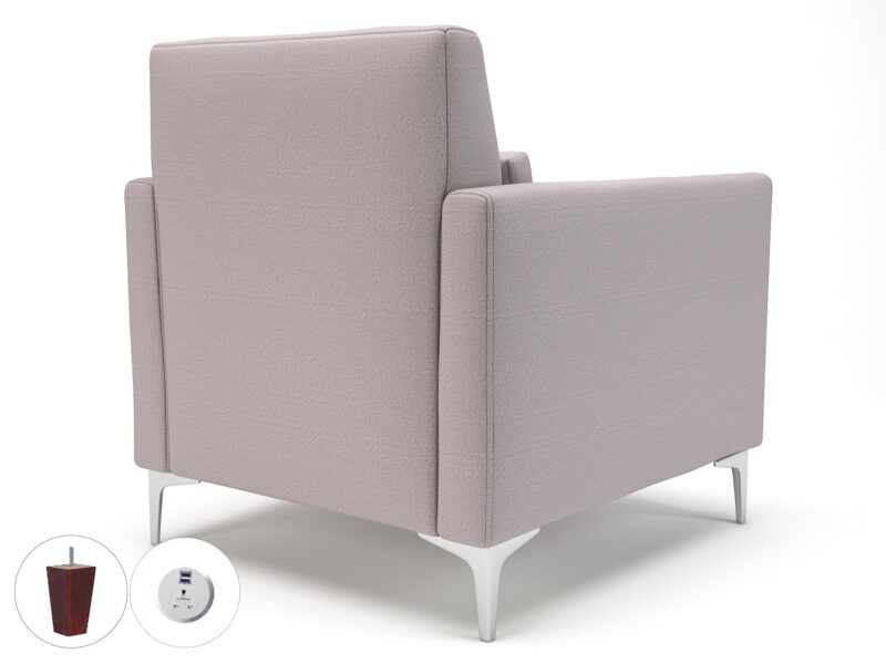 Roselle 90cm Wide Armchair in Warwick Dolly Fabric with Socket - Image 45
