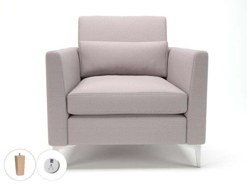 Roselle 90cm Wide Armchair in Warwick Dolly Fabric with Socket - Image 47