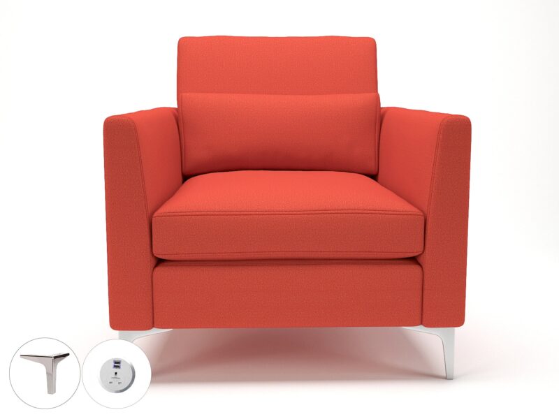Roselle 90cm Wide Armchair in Warwick Dolly Fabric with Socket - Image 50
