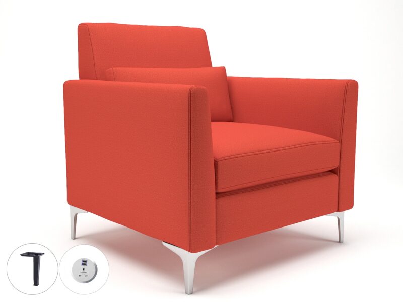 Roselle 90cm Wide Armchair in Warwick Dolly Fabric with Socket - Image 52