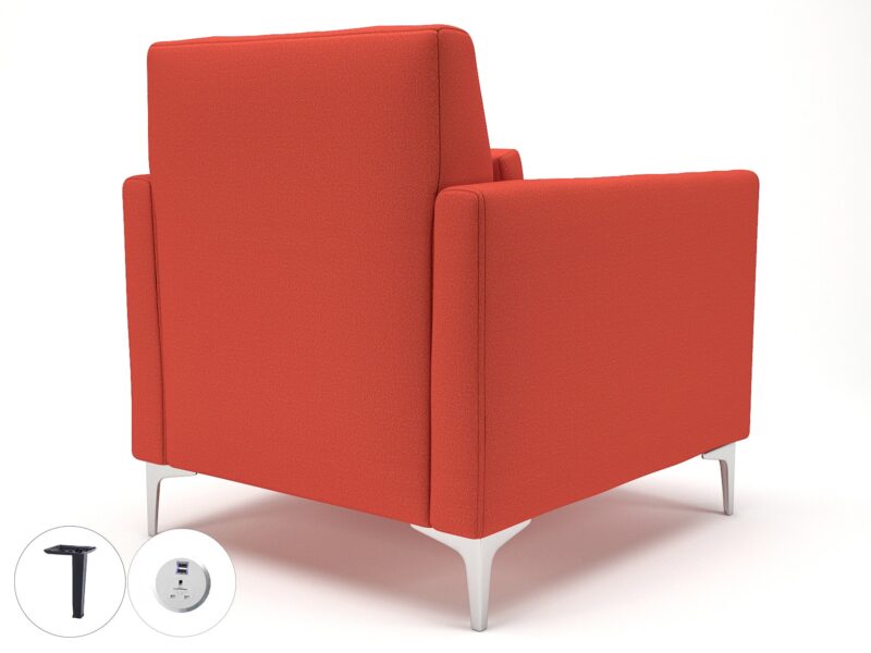 Roselle 90cm Wide Armchair in Warwick Dolly Fabric with Socket - Image 54