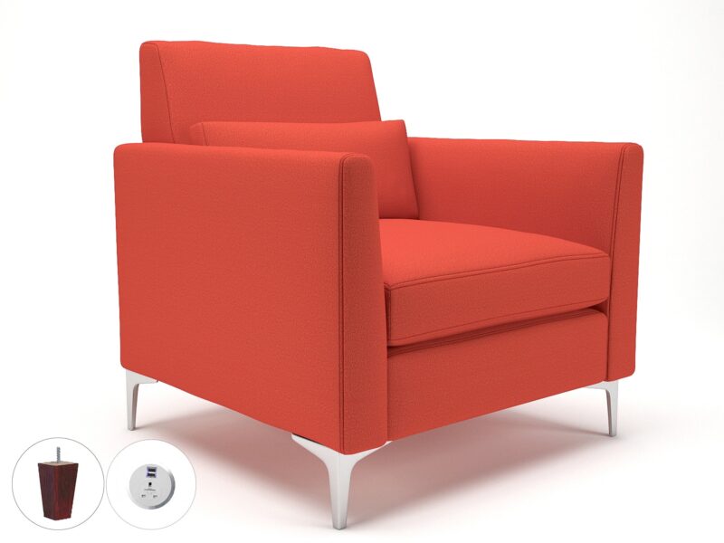 Roselle 90cm Wide Armchair in Warwick Dolly Fabric with Socket - Image 55