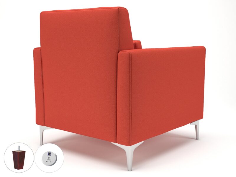 Roselle 90cm Wide Armchair in Warwick Dolly Fabric with Socket - Image 57