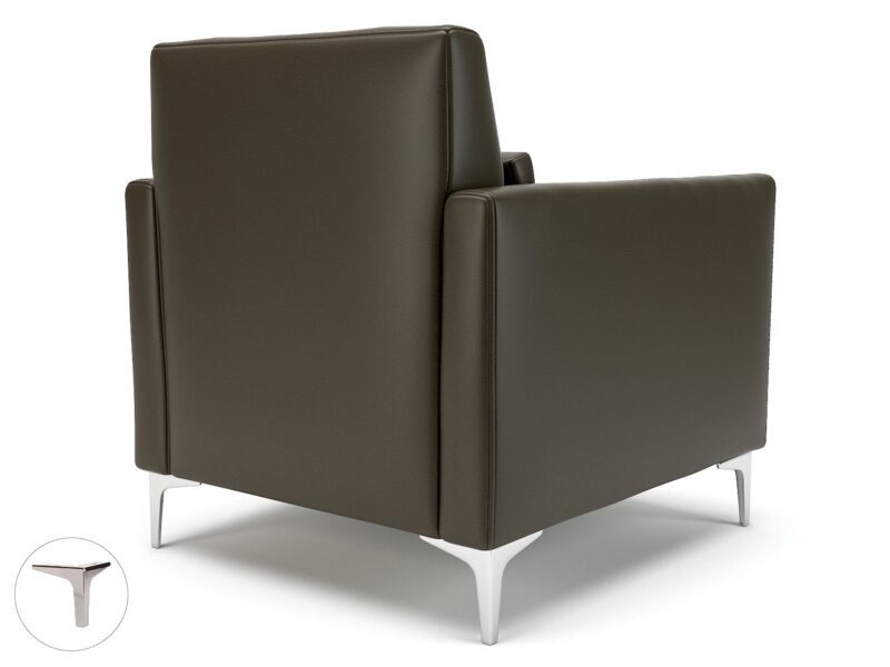 Roselle 90cm Wide Armchair in Cristina Marrone Ultima Faux Leather - Image 51