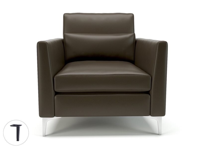 Roselle 90cm Wide Armchair in Cristina Marrone Ultima Faux Leather - Image 53