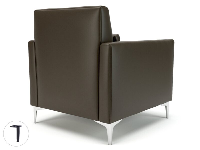 Roselle 90cm Wide Armchair in Cristina Marrone Ultima Faux Leather - Image 54