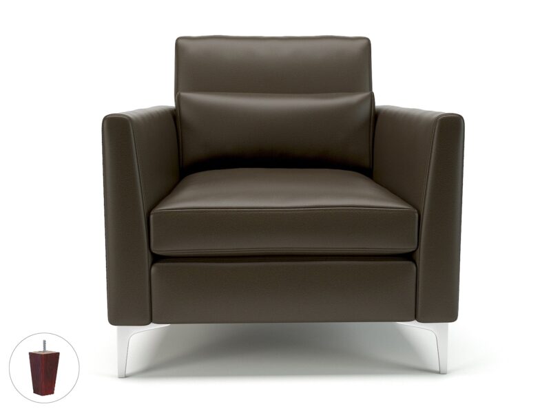 Roselle 90cm Wide Armchair in Cristina Marrone Ultima Faux Leather - Image 56