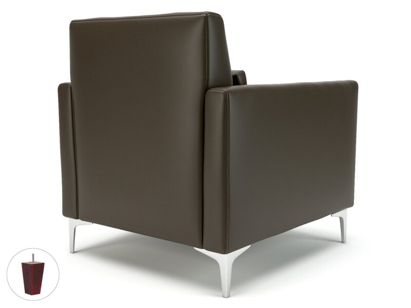 Roselle 90cm Wide Armchair in Cristina Marrone Ultima Faux Leather - Image 57