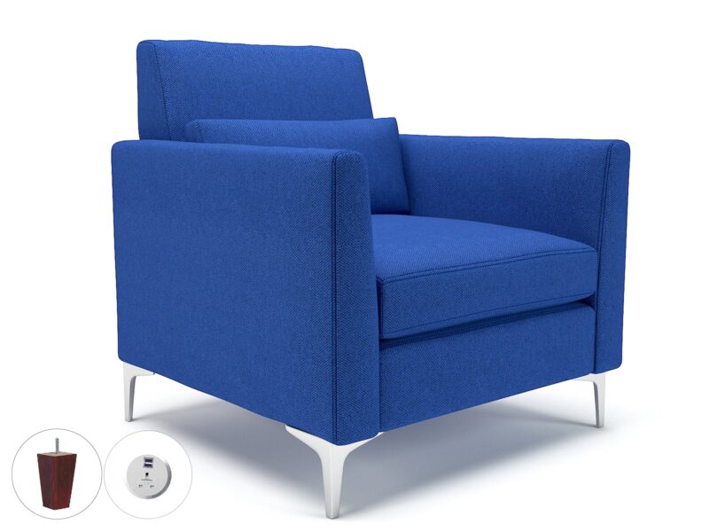 Roselle 90cm Wide Armchair in Camira Era Fabric with Socket - Image 55