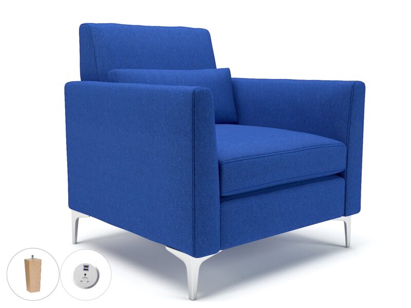 Roselle 90cm Wide Armchair in Camira Era Fabric with Socket - Image 58