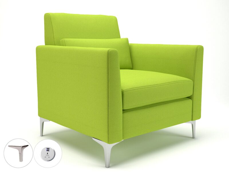 Roselle 90cm Wide Armchair in Camira Era Fabric with Socket - Image 61