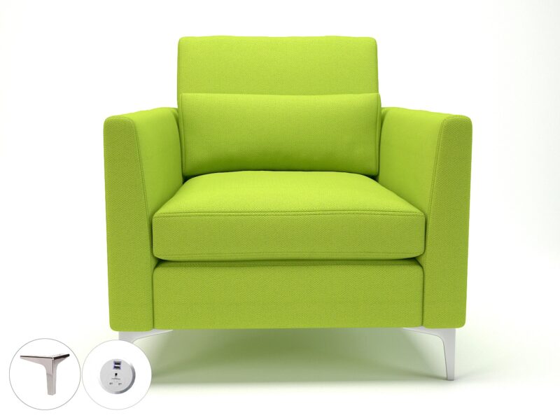 Roselle 90cm Wide Armchair in Camira Era Fabric with Socket - Image 62