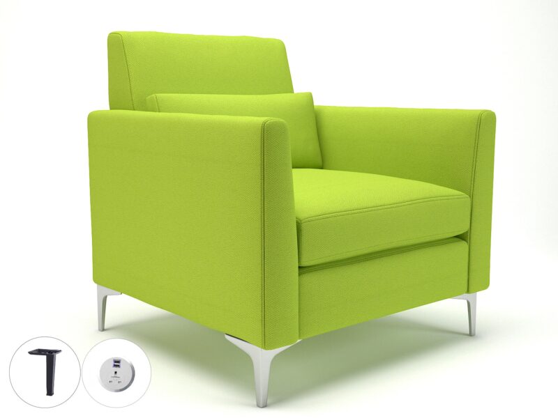 Roselle 90cm Wide Armchair in Camira Era Fabric with Socket - Image 64