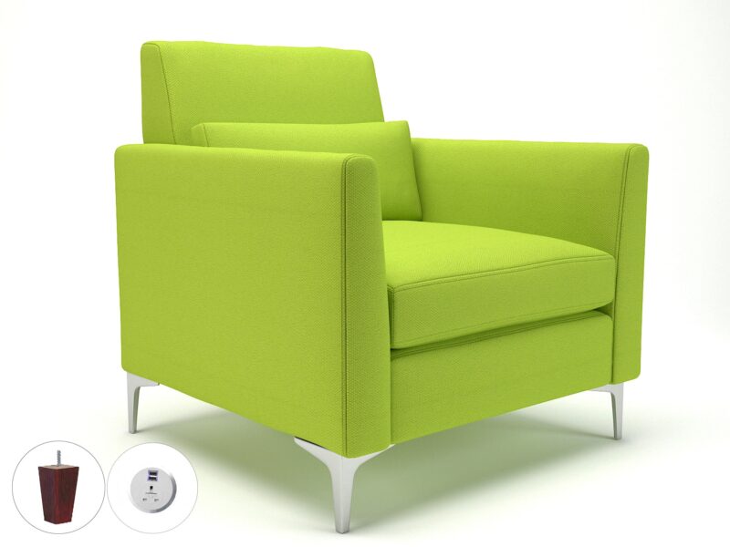 Roselle 90cm Wide Armchair in Camira Era Fabric with Socket - Image 67