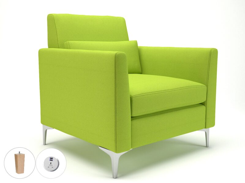 Roselle 90cm Wide Armchair in Camira Era Fabric with Socket - Image 70
