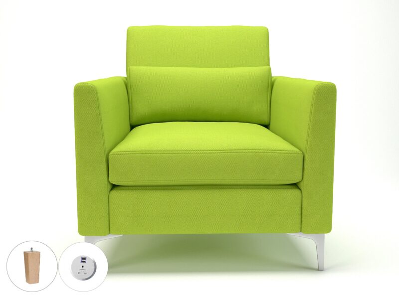 Roselle 90cm Wide Armchair in Camira Era Fabric with Socket - Image 71
