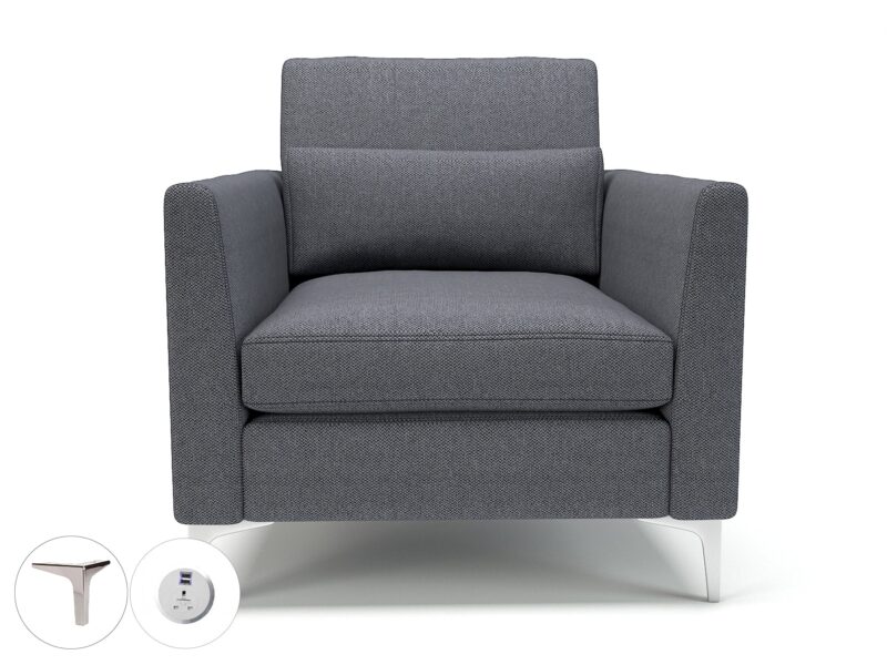 Roselle 90cm Wide Armchair in Camira Era Fabric with Socket - Image 74