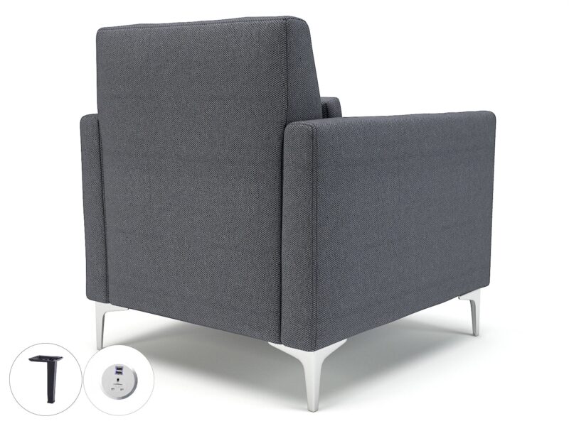 Roselle 90cm Wide Armchair in Camira Era Fabric with Socket - Image 78