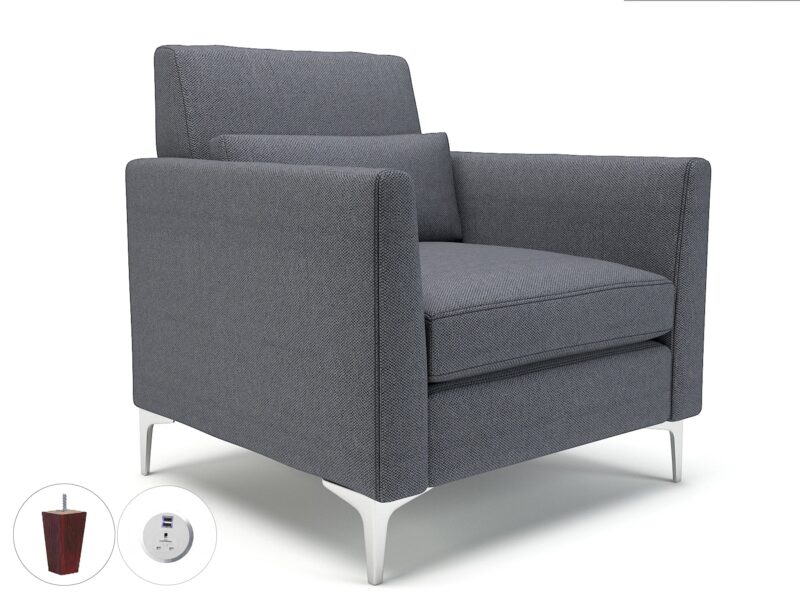 Roselle 90cm Wide Armchair in Camira Era Fabric with Socket - Image 79