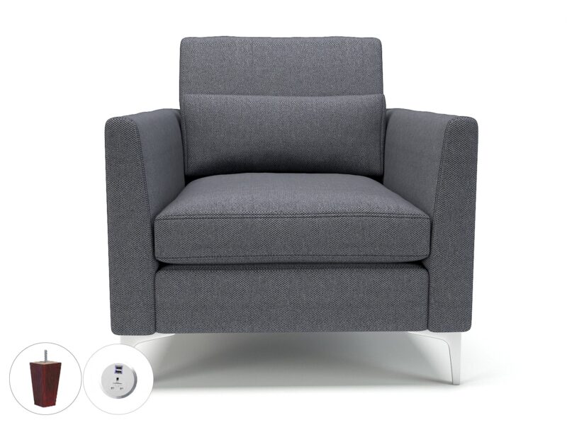 Roselle 90cm Wide Armchair in Camira Era Fabric with Socket - Image 80