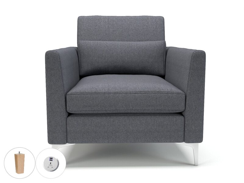 Roselle 90cm Wide Armchair in Camira Era Fabric with Socket - Image 83
