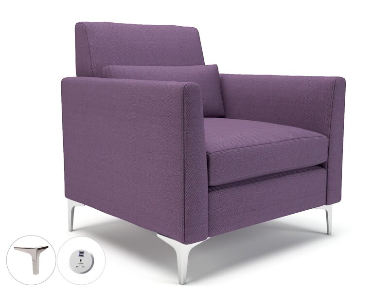 Roselle 90cm Wide Armchair in Camira Era Fabric with Socket - Image 85